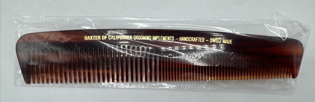 Large Tortoise Shell Grooming Comb - Swiss Made 7.75 Inch Hair Care Tool