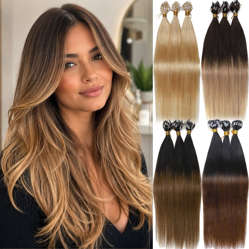 Remy Human Hair Extensions Beads - Micro Loop Looping Hair Wefts 150g