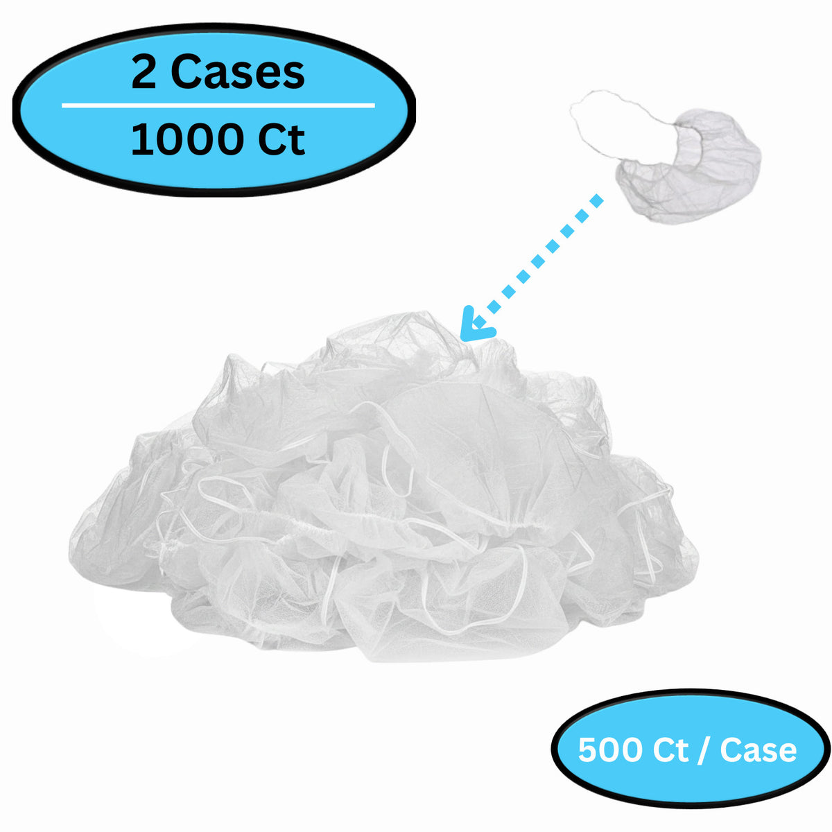 Disposable 18-Inch White Beard Covers - Polypropylene Single Loop, Pack Options