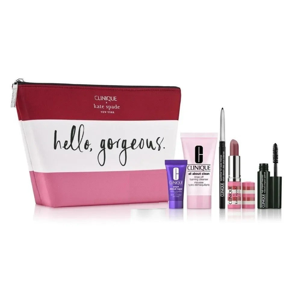 Clinique x Kate Spade 6-Piece Skincare & Makeup Gift Set with Bag