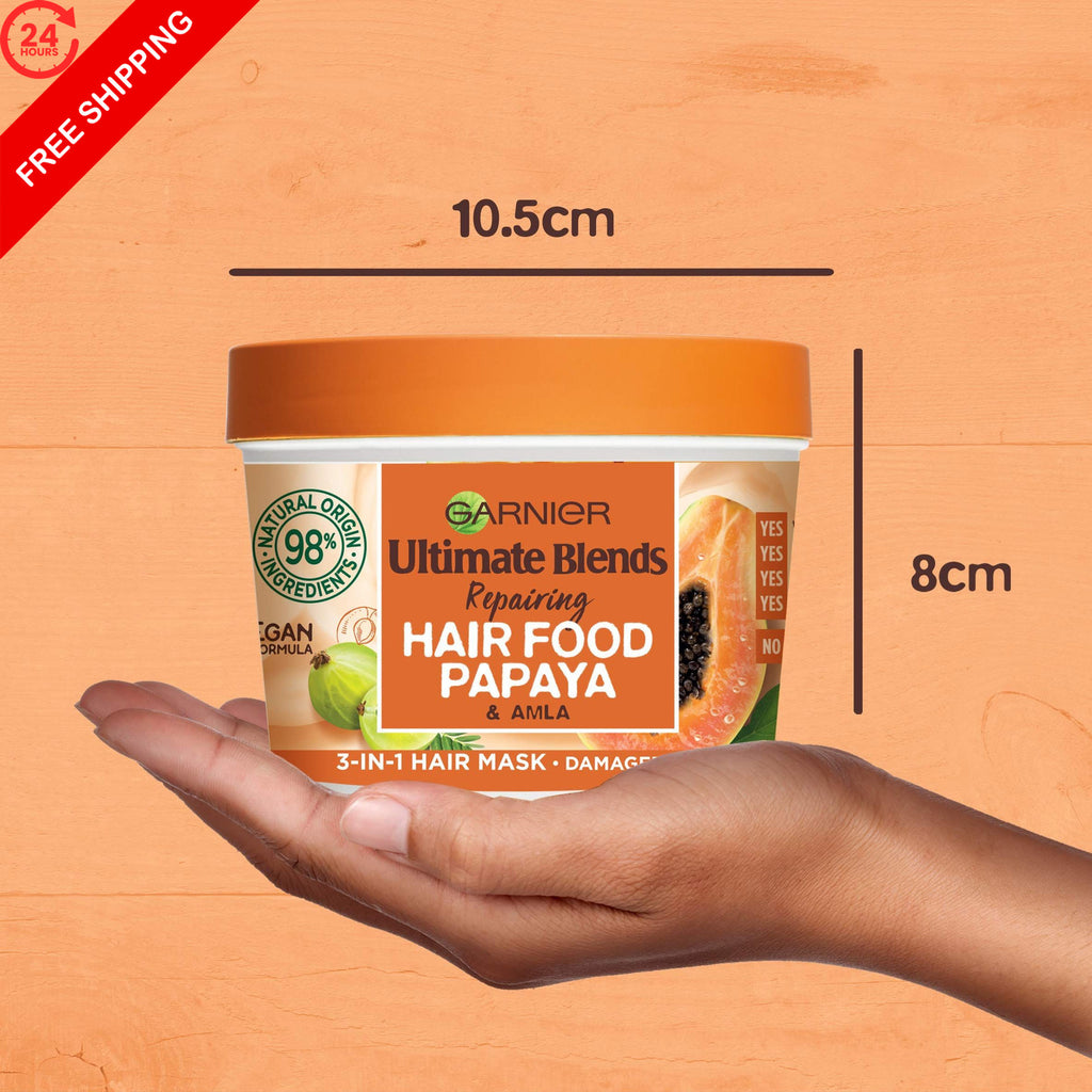 Garnier Hair Food Papaya 3-in-1 Nourishing Hair Mask & Leave-In Treatment - 13.19 Fl Oz