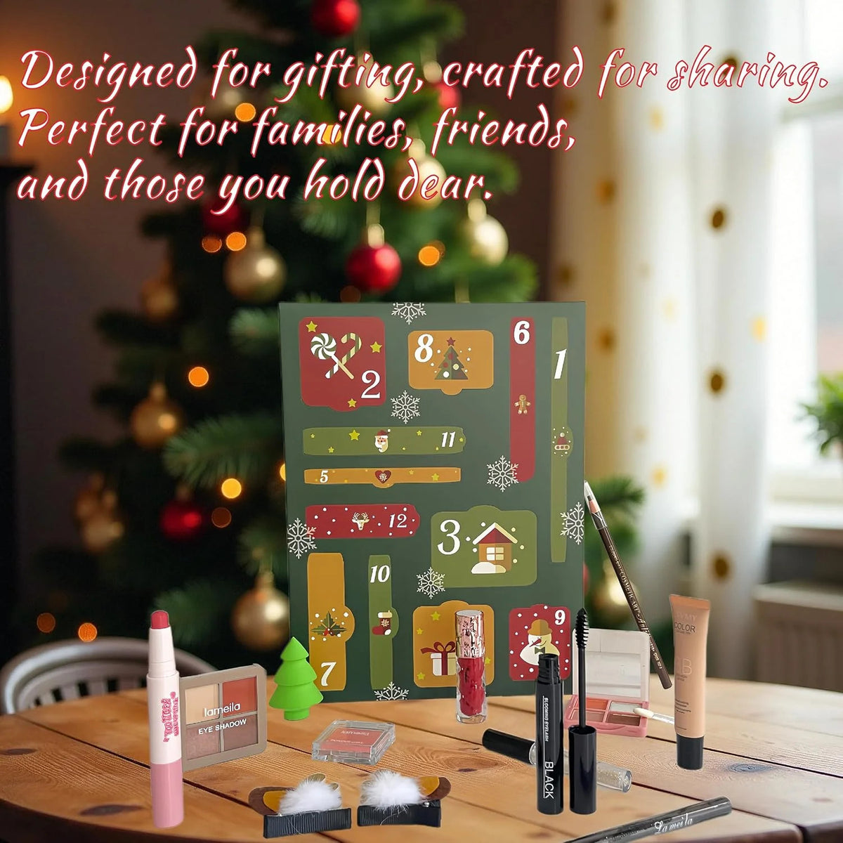 12 Days Christmas Makeup Gift Set Advent Calendar for Women & Teens