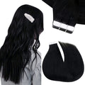 Invisible Tape Hair Extensions - Human Hair Tape-In Wefts, Reusable, Natural Remy Hair