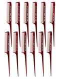 Heat Resistant Hair Comb Set - Extra-Fine Tooth Rattail Comb, 12 Pack