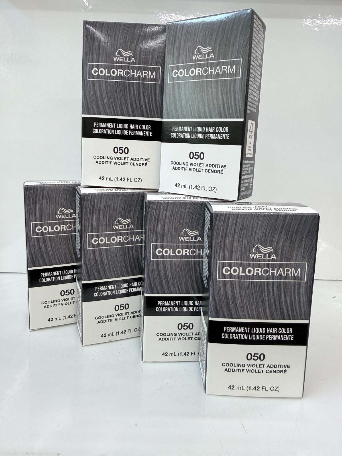 Wella Color Charm Cooling Violet Hair Toner for Brassy Hair - 6 Pack