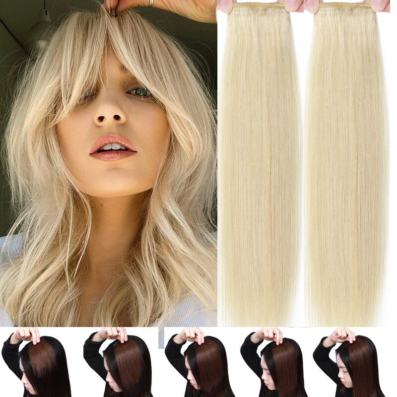 Clip In Short Hairpiece Human Hair Extensions Thick Pad Hair Topper