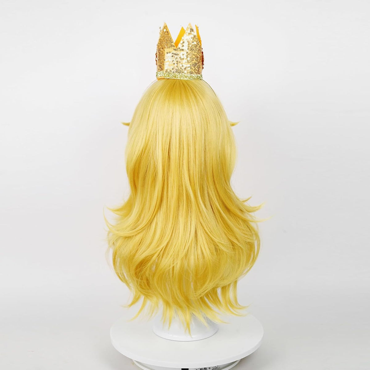 Long Blonde Princess Wig for Cosplay & Halloween with Crown Brooch & Earrings