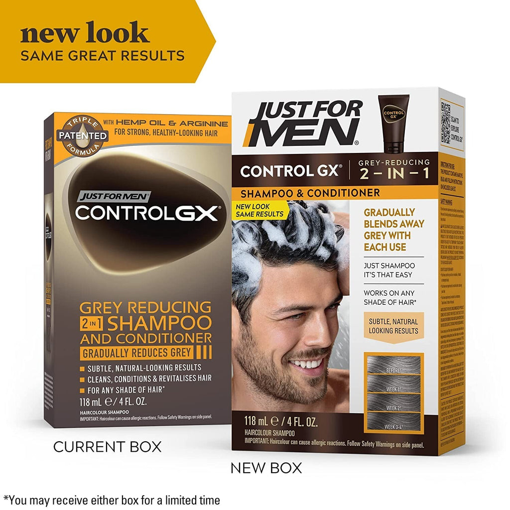 Just For Men CONTROL GX Grey Hair Reduction Shampoo & Conditioner 3 Pack 4oz