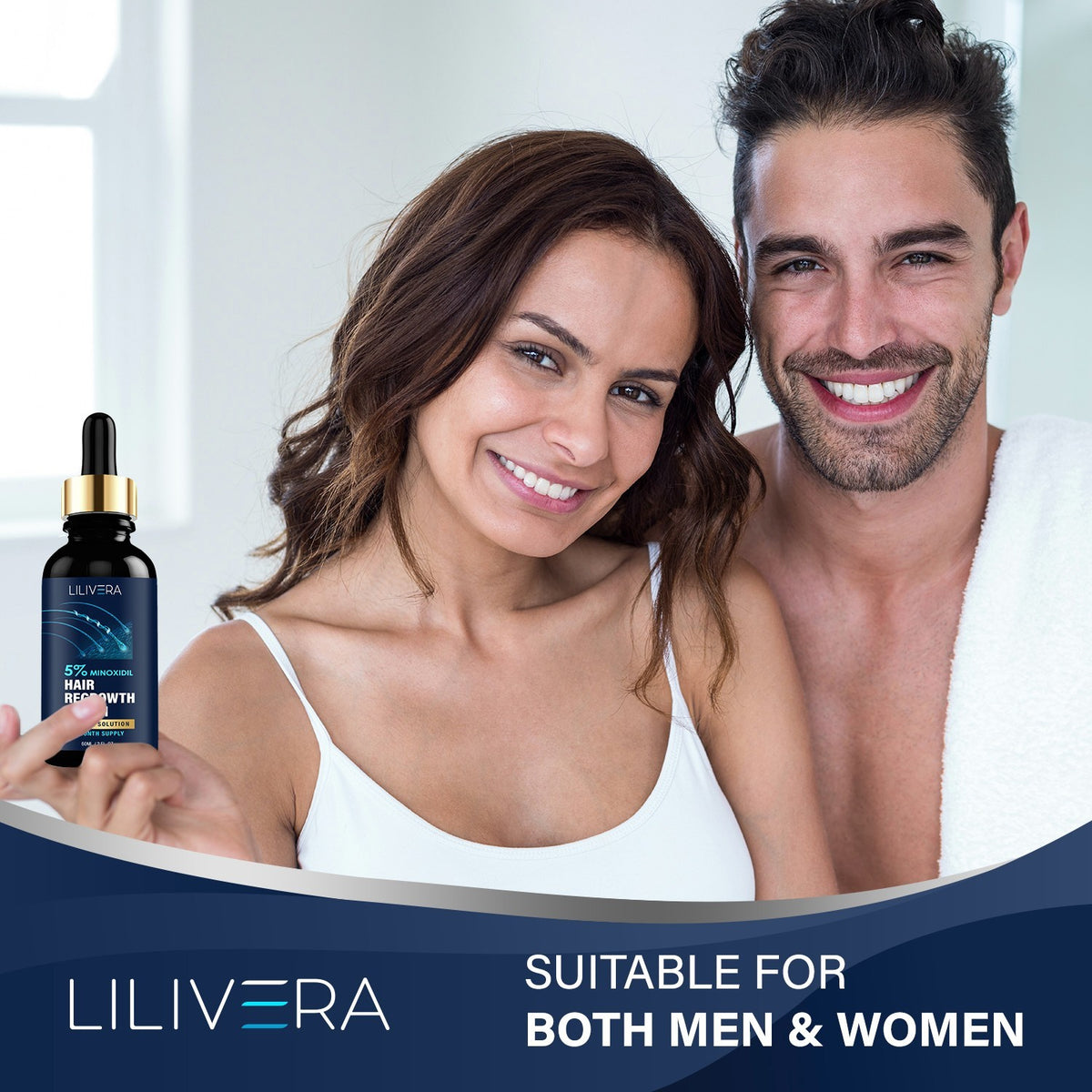 Minoxidil Hair Growth Kit with Derma Roller & Biotin for Men & Women