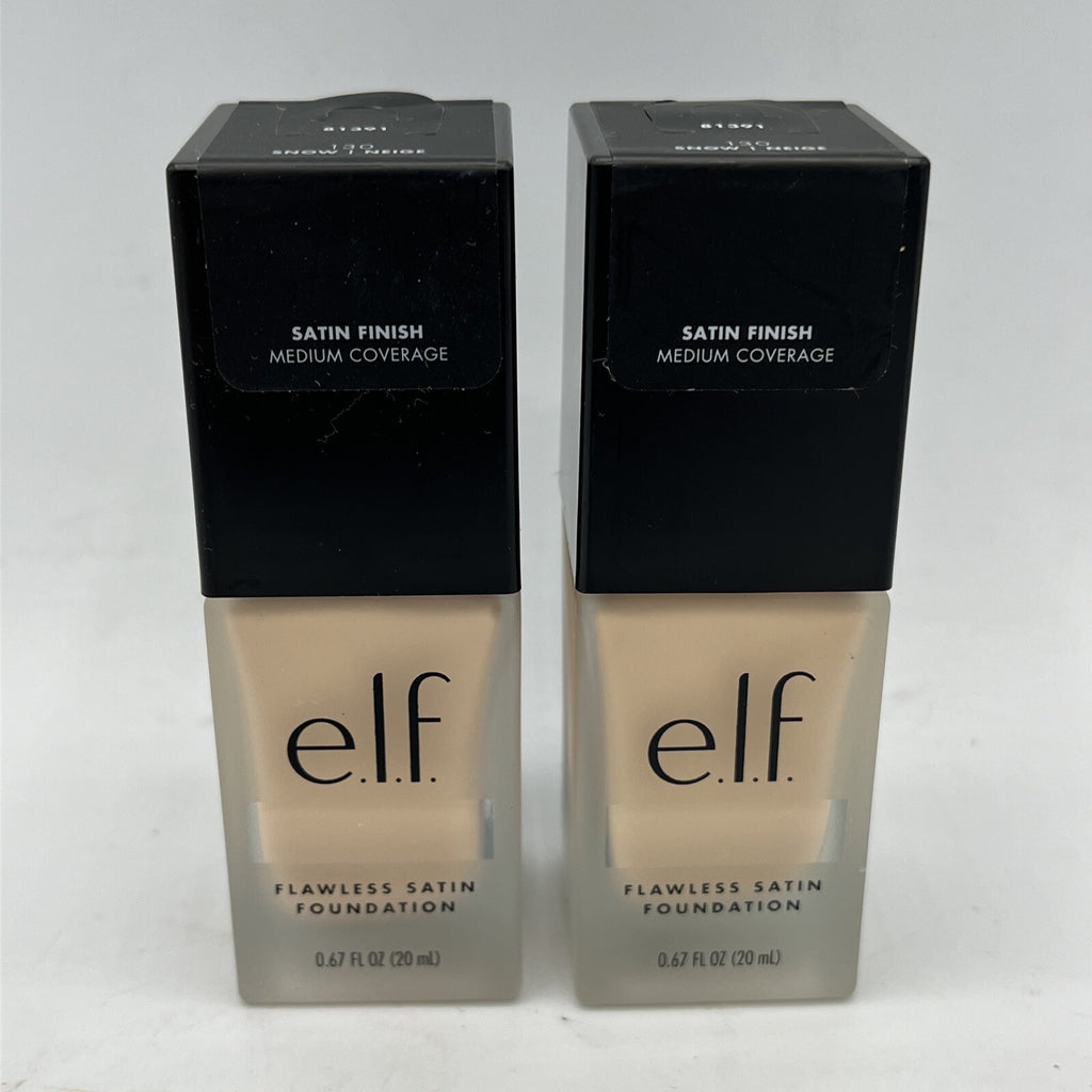 e.l.f. Flawless Satin Foundation 130 Snow Medium Coverage - Cool Pink Undertones