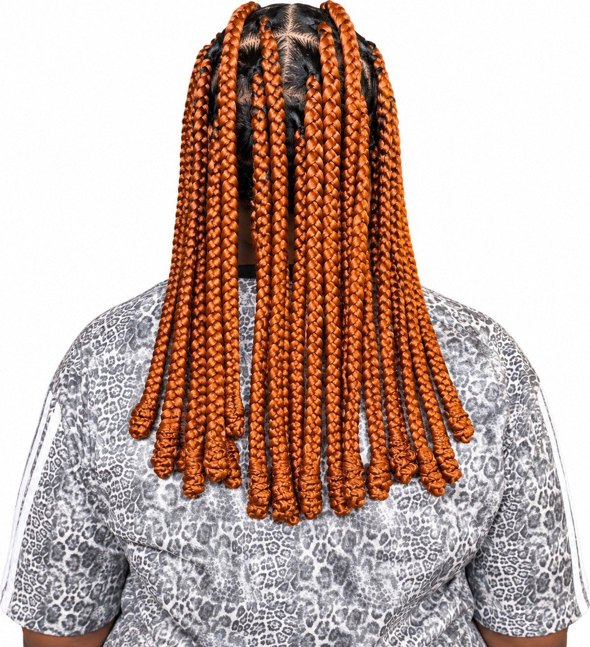 14-Inch Jumbo Knotless Box Braided Lace Front Wig with Baby Hair & Wrapped Tips