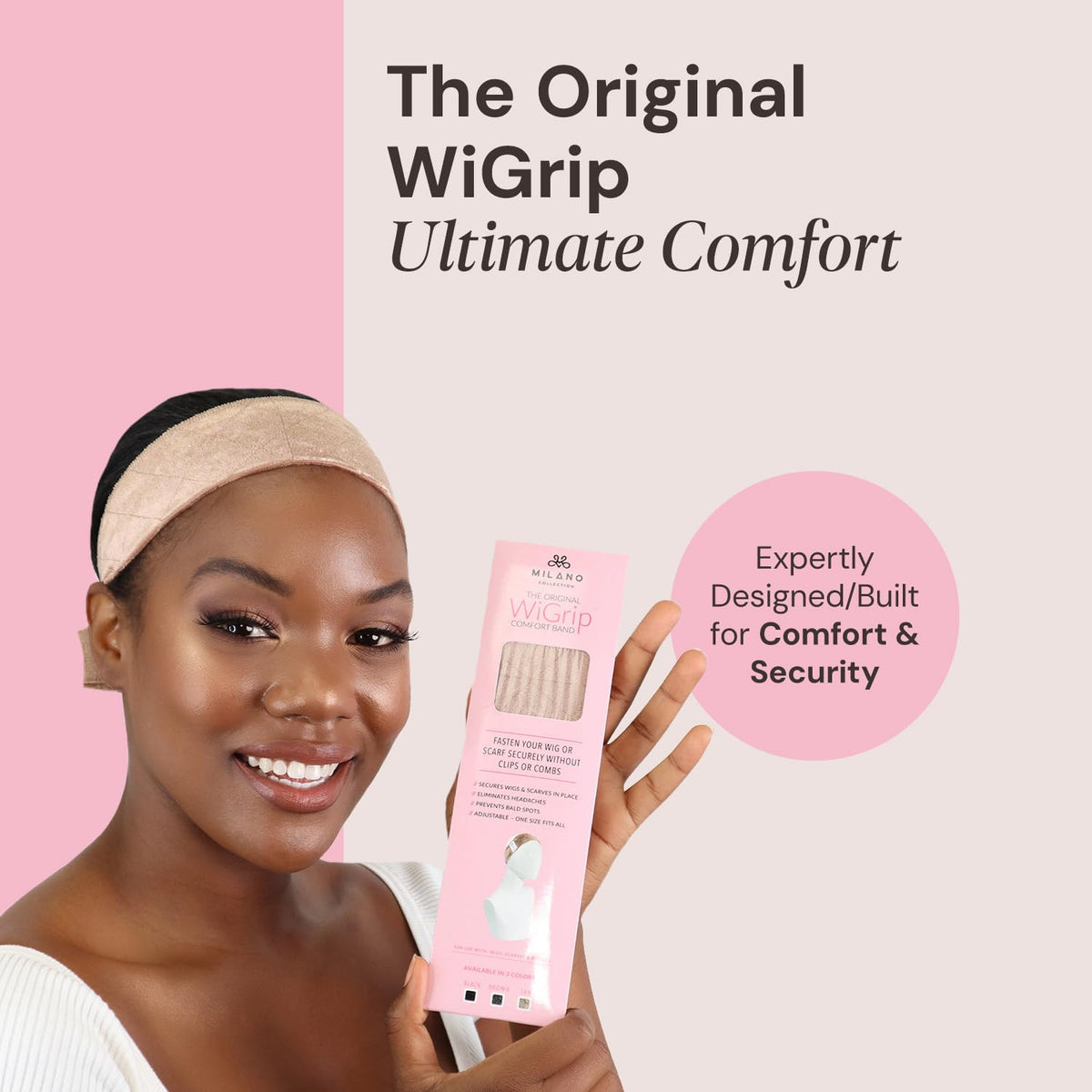 Adjustable Wig Grip Band Non-Slip Headband for Glueless Support - One Size Nude