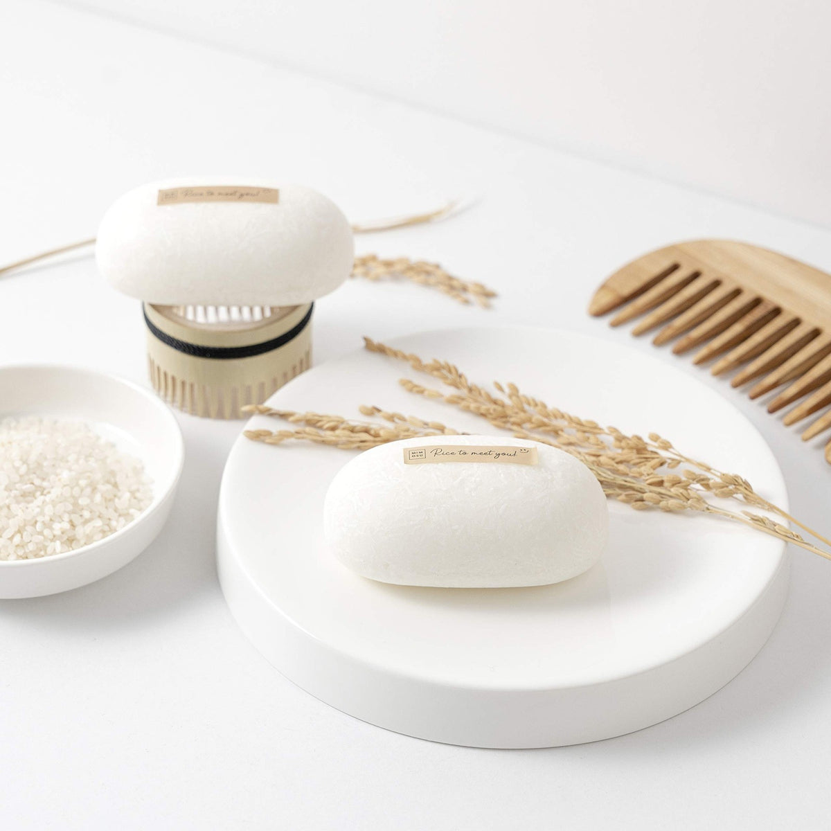 Fermented Rice Water Shampoo Bar 2-Pack - pH Balanced & Unscented Solid Hair Cleanser