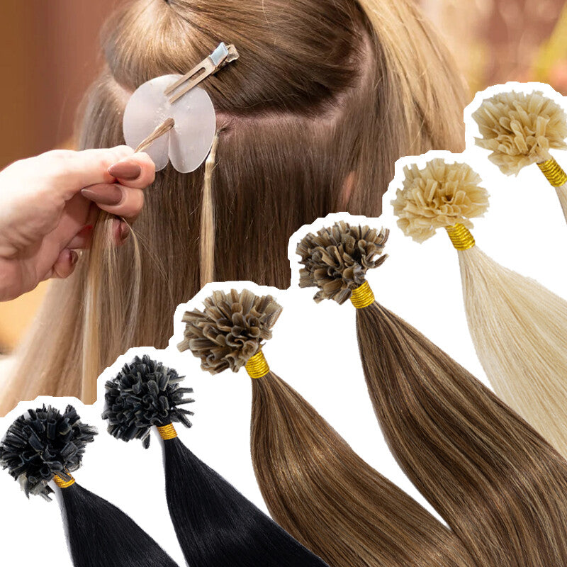 Flat U Tip Hair Extensions Full Head 150G Remy Human Hair - Multiple Colors & Lengths