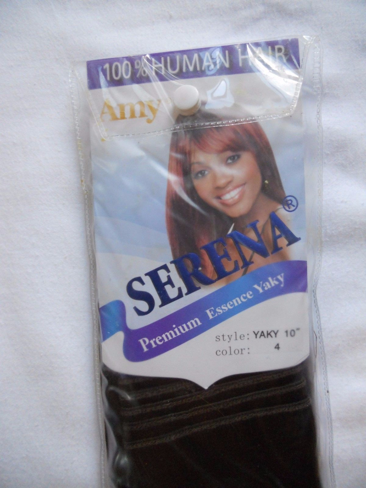 100% Human Hair Yaky Wig - Amy Serena Premium Yaky Style, 10 inches, Color 4 B7