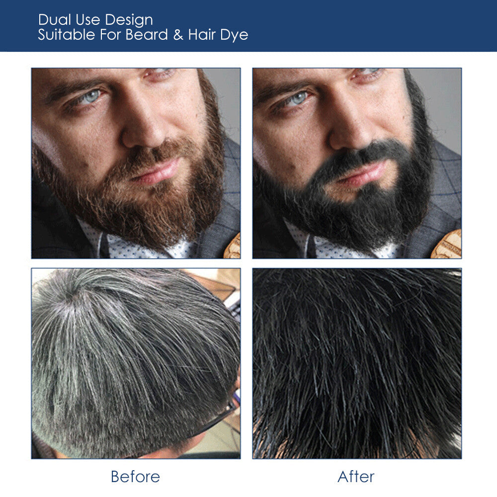 Men's Beard Hair Color Dye Shampoo - Black Darkening, 200ml