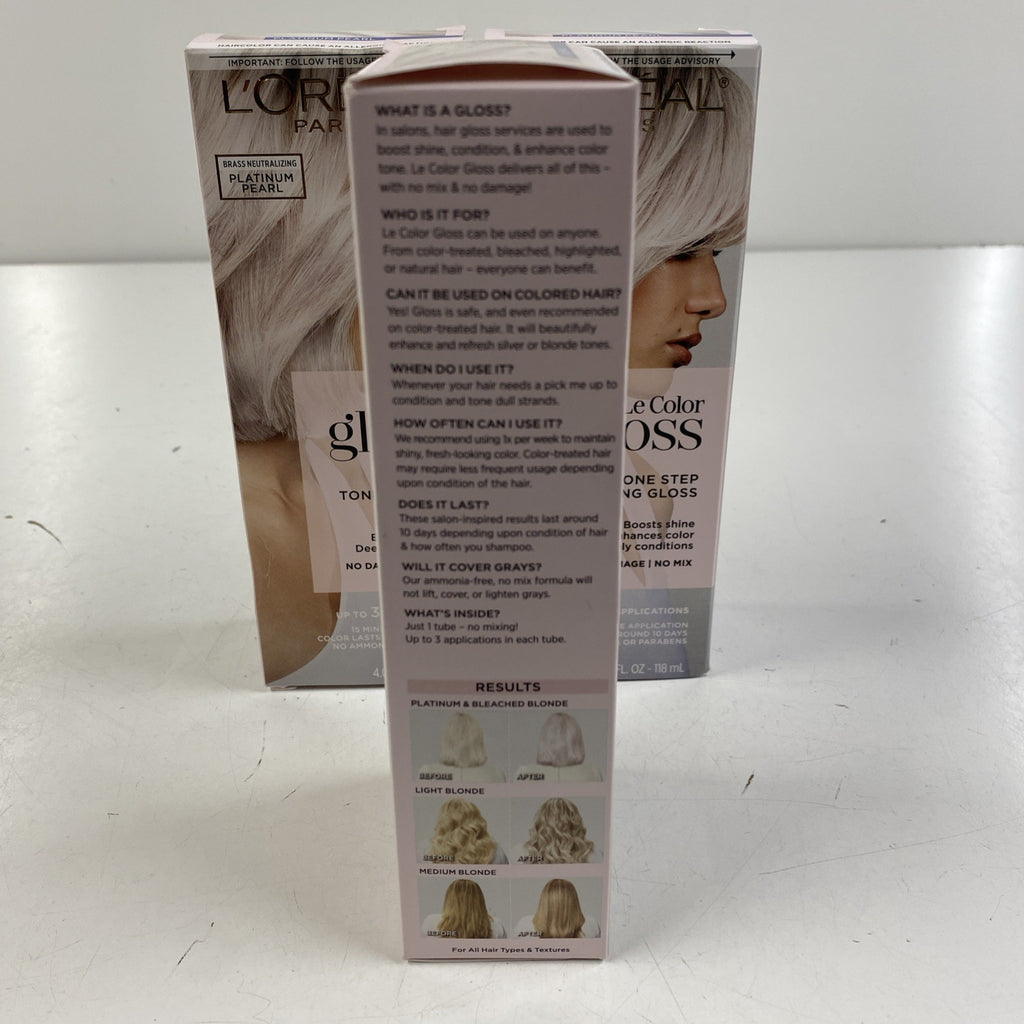 3-Pack L'Oréal Le Color Gloss Platinum Pearl Hair Toning Kit