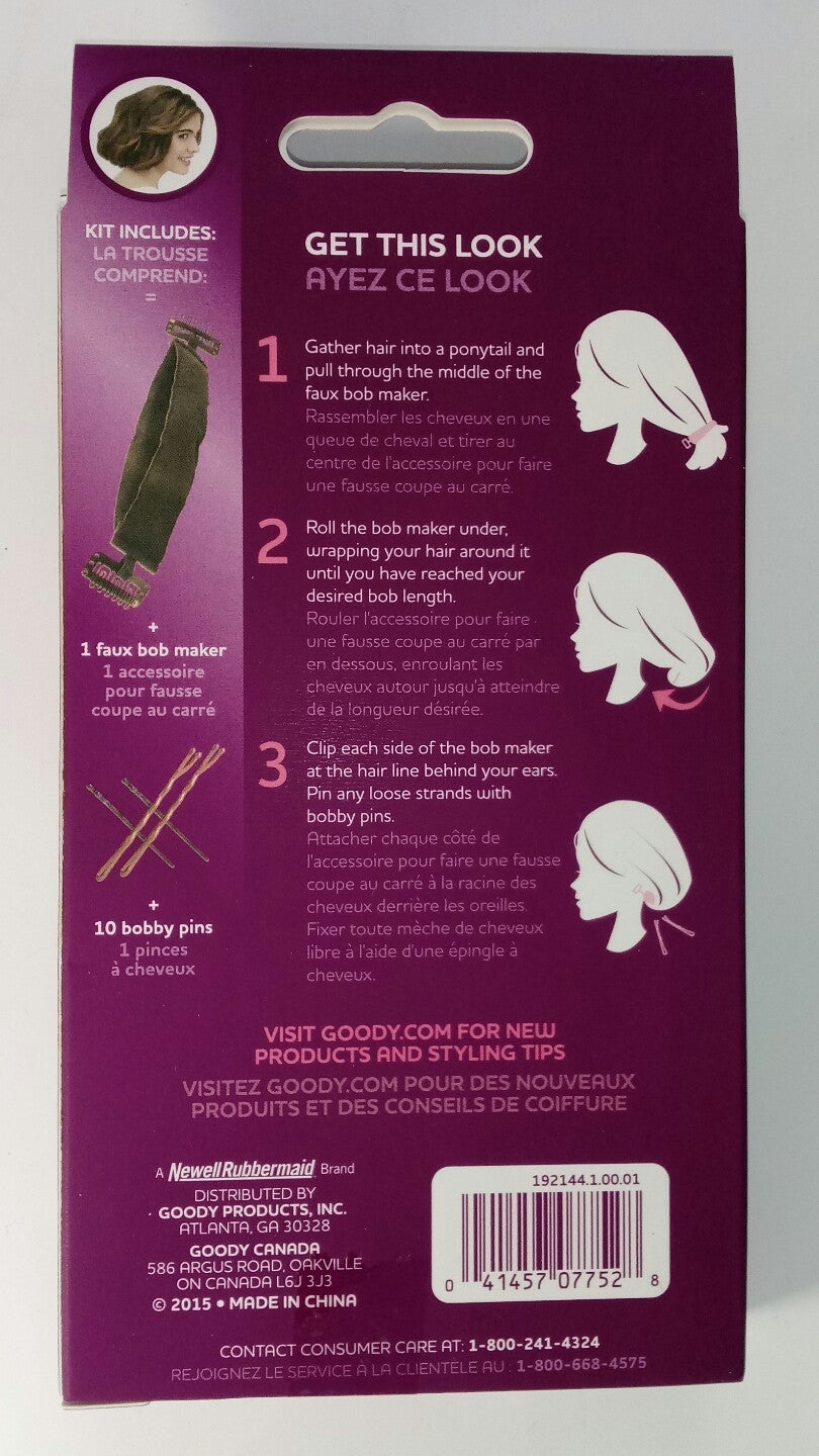 Faux Bob Hair Kit for Blonde Hair, Quick Short-Look Styling Tool