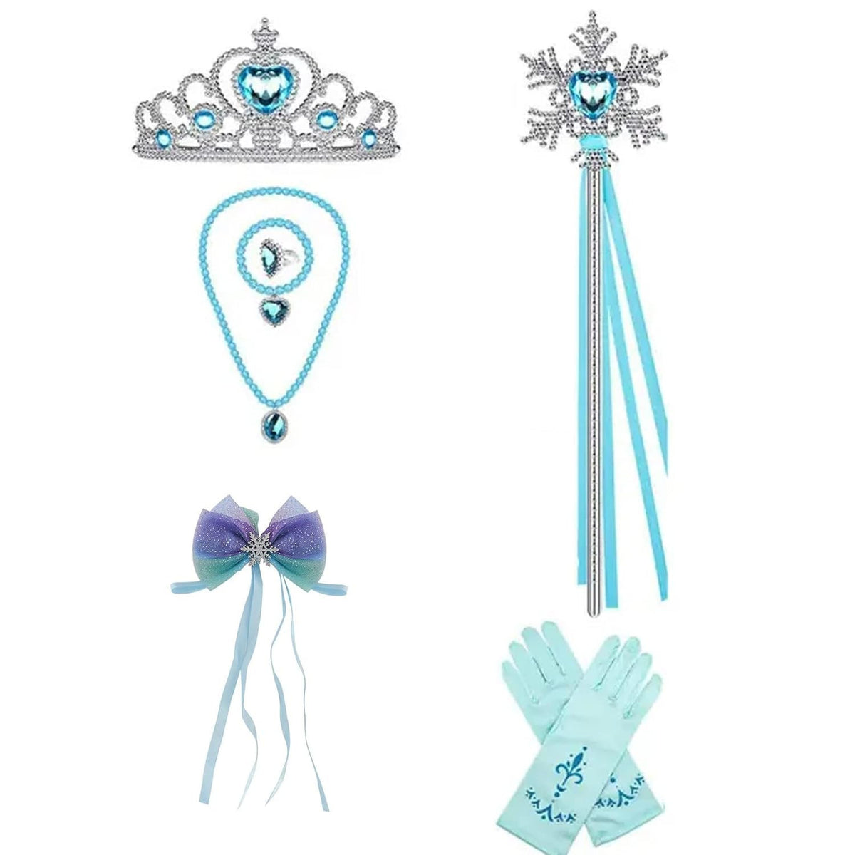 Elsa Cosplay Wig Set with Accessories - Blonde Long Braided Wig & Props