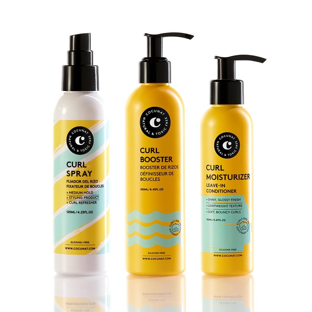 Curly Hair Curl Boosting System - Moisturizer, Gel & Leave-In 3-Piece Set
