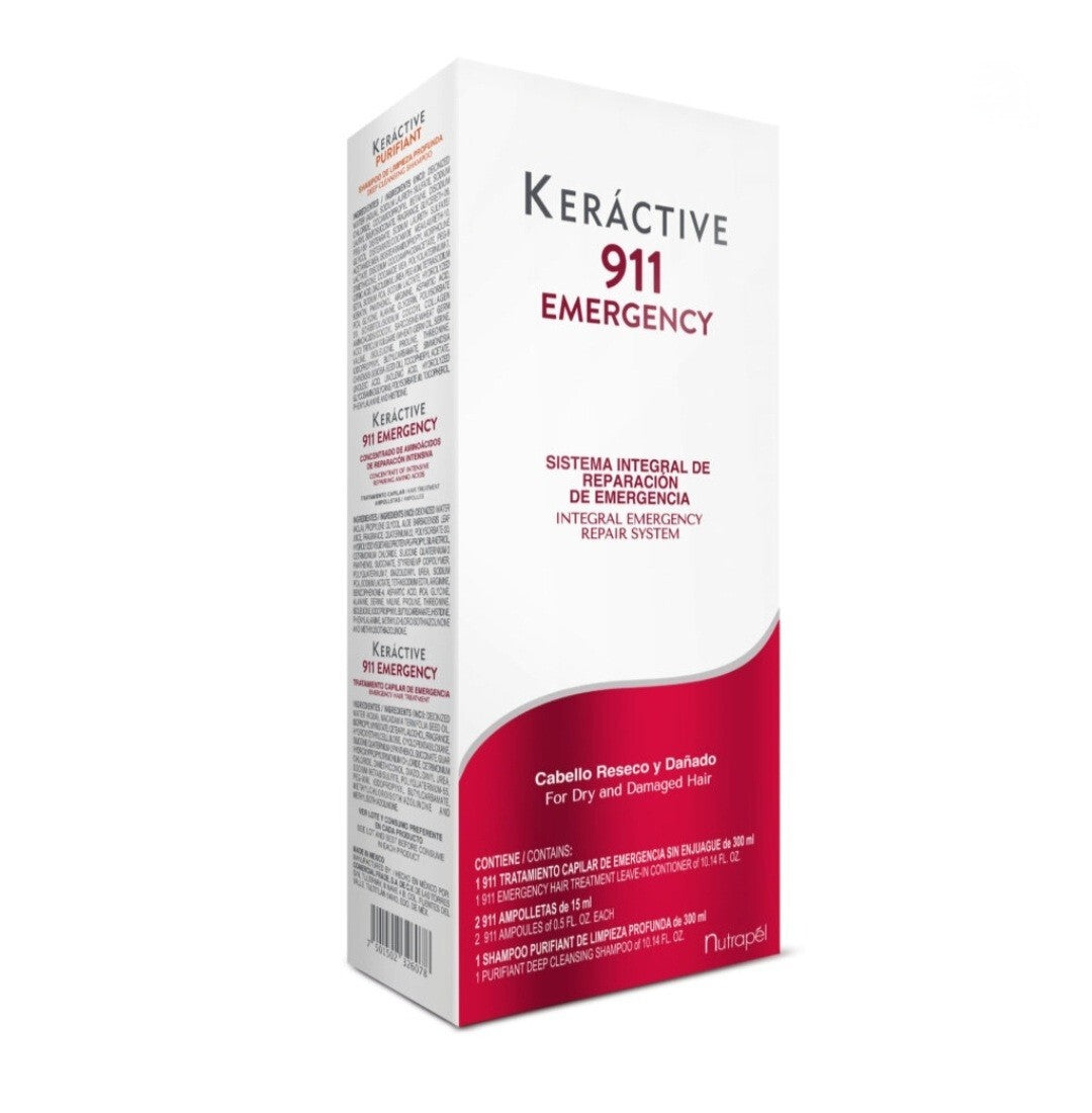 Keractive 911 Hair Repair System for Dry & Damaged Hair - Emergency Treatment Kit