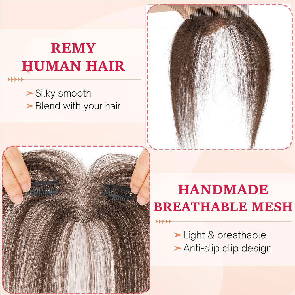 Remy Human Hair Clip-In Bangs - Natural Black, Brown & Blonde Variants