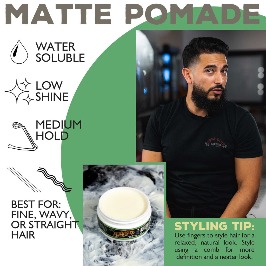 Suavecito Matte Hair Pomade 2.3 oz. Natural Finish, Strong Hold