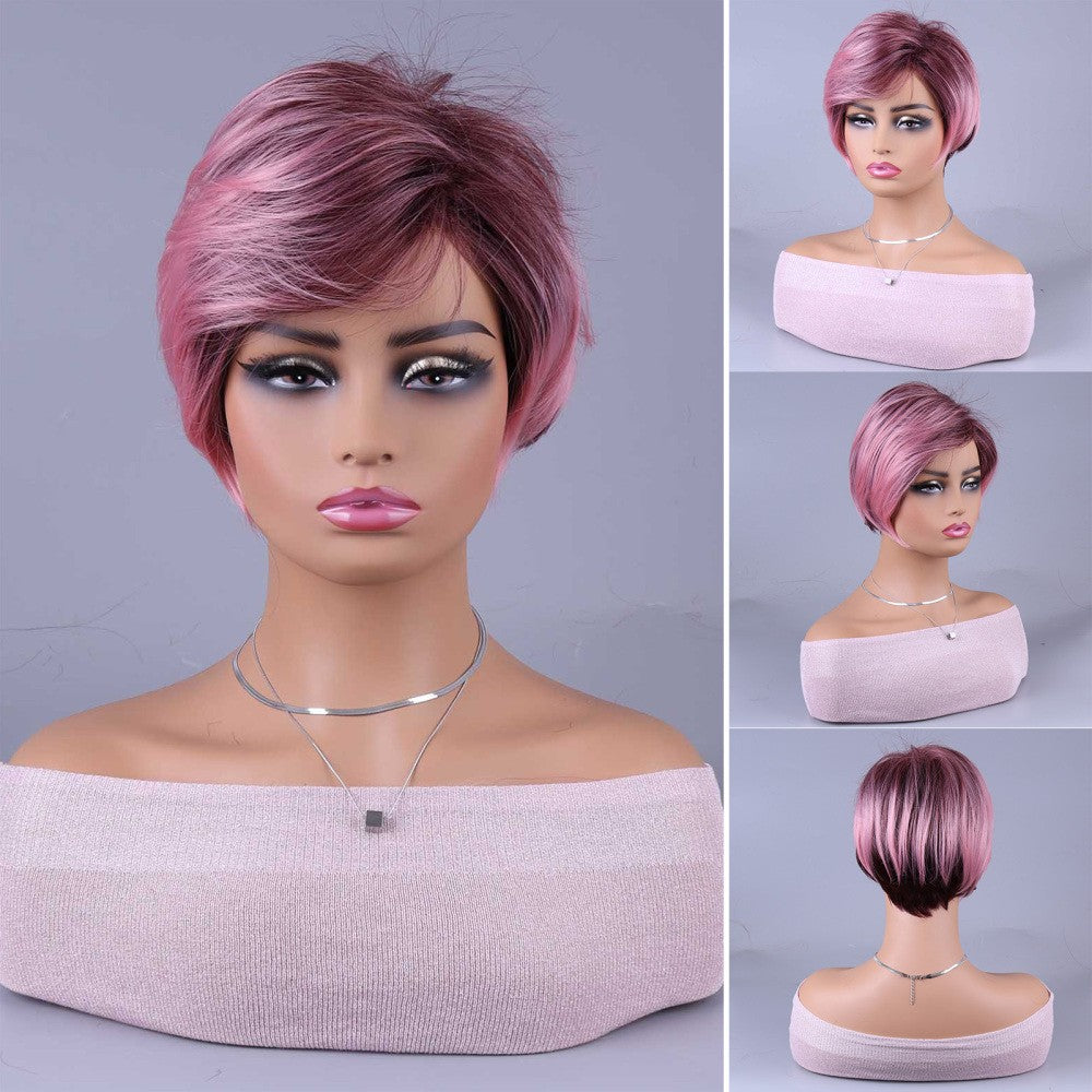 10-Inch Gradient Short Curly Wig - Natural Looking Thick Hair, Soft & Fluffy
