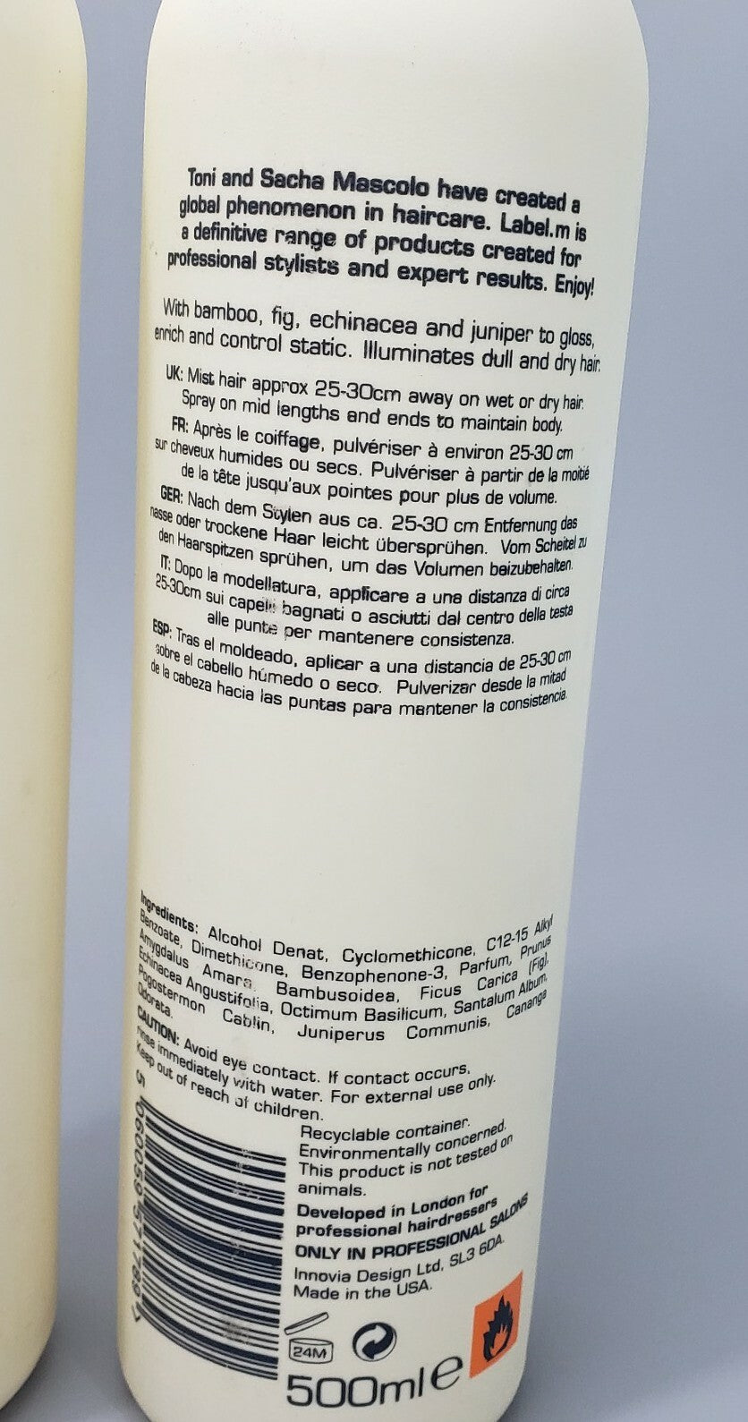 Hair Spray 500ml - Set of 2, Shine & Hold Styling Spray