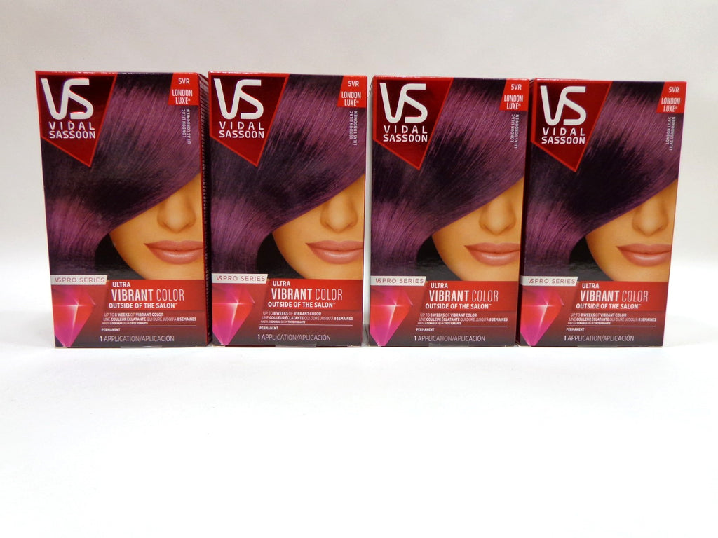 Vidal Sassoon Hair Color 5VR London Lilac Pack of 4 - Temporary Hair Dye