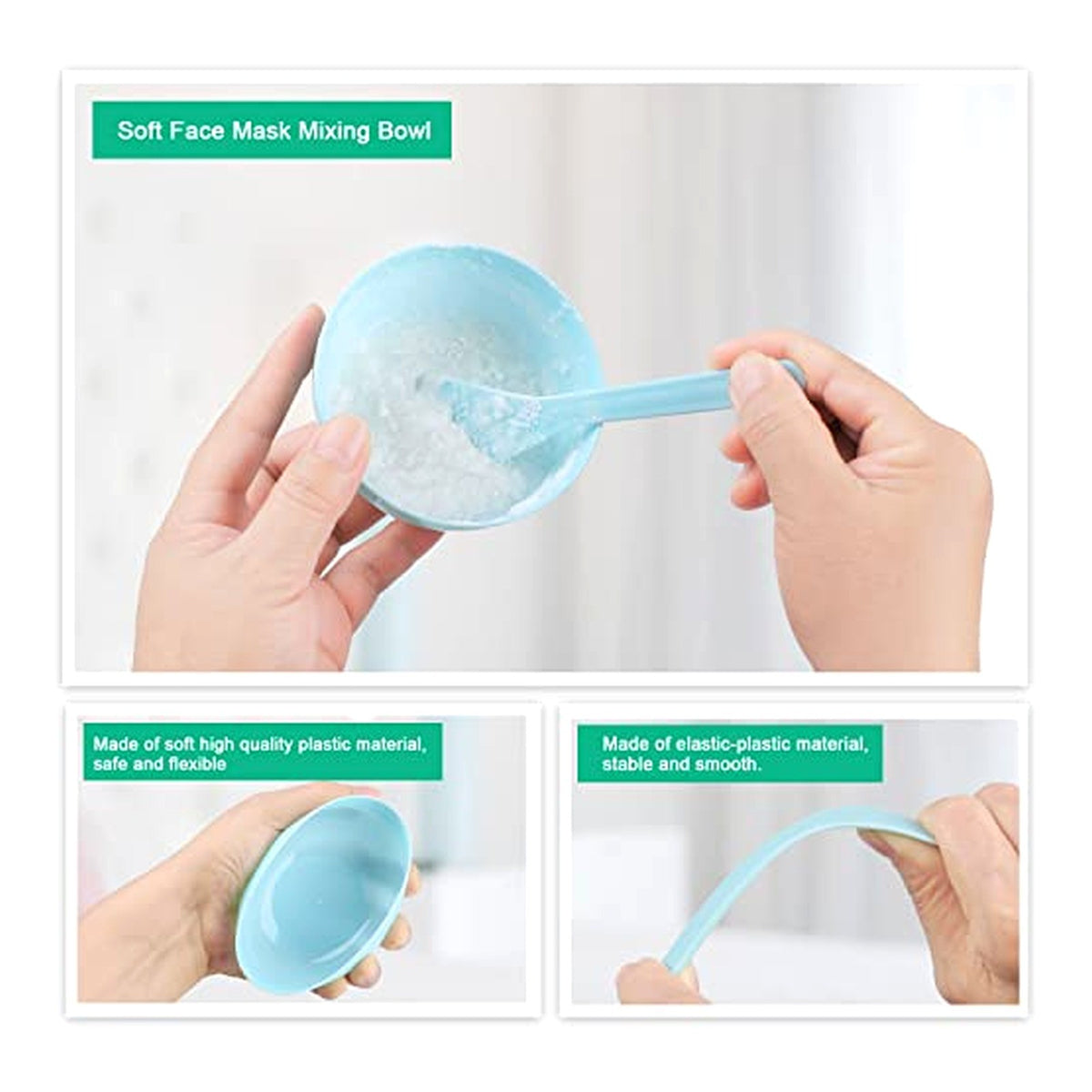 Facial Mask Mixing Bowl Kit with Brushes, Spatula & Sponge - 10 Pieces