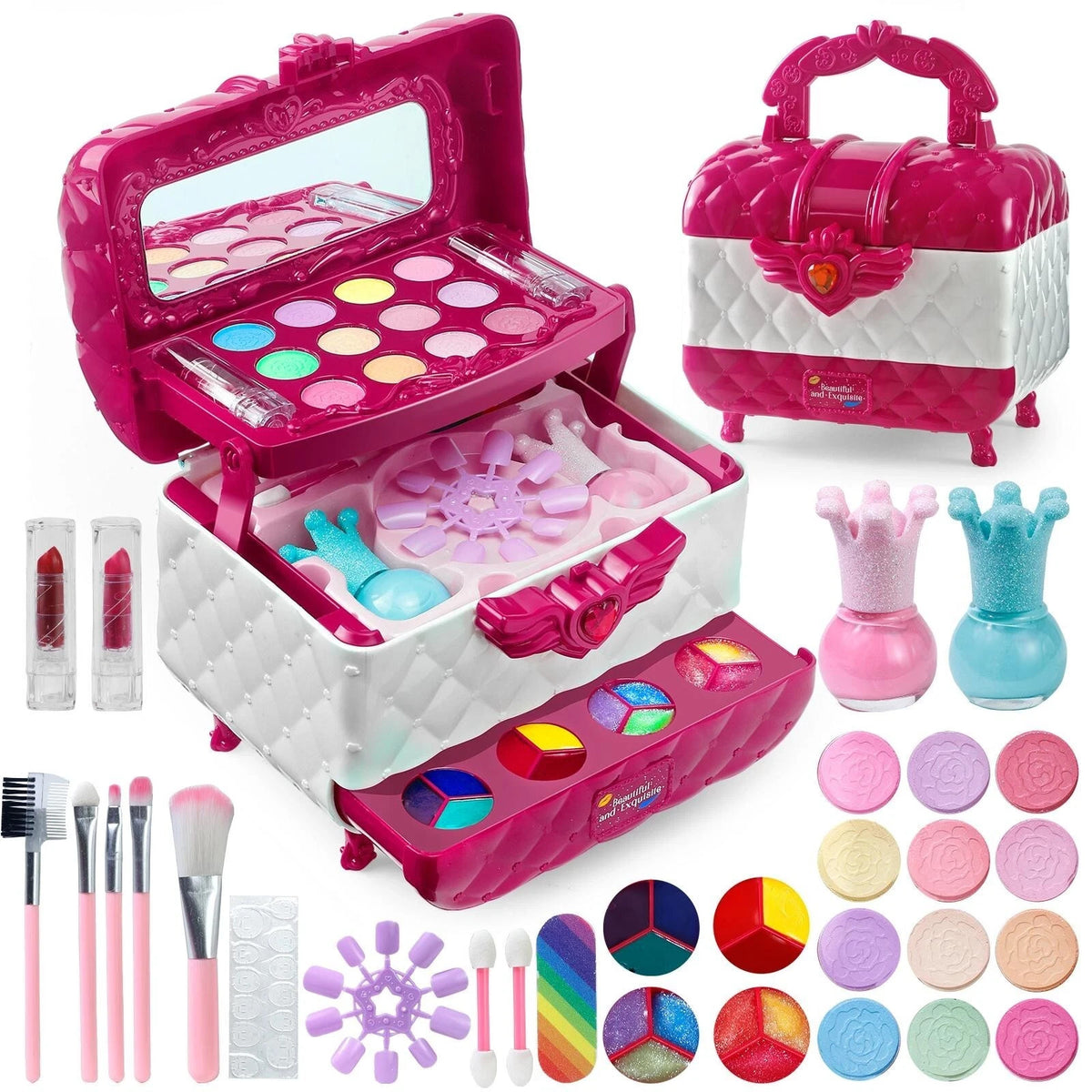 Kids Washable Makeup Set for Girls Pretend Play Princess Toy Gift
