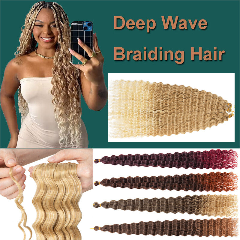 Water Wave Crochet Hair Extensions Afro Curly Braiding Hair Synthetic Braid