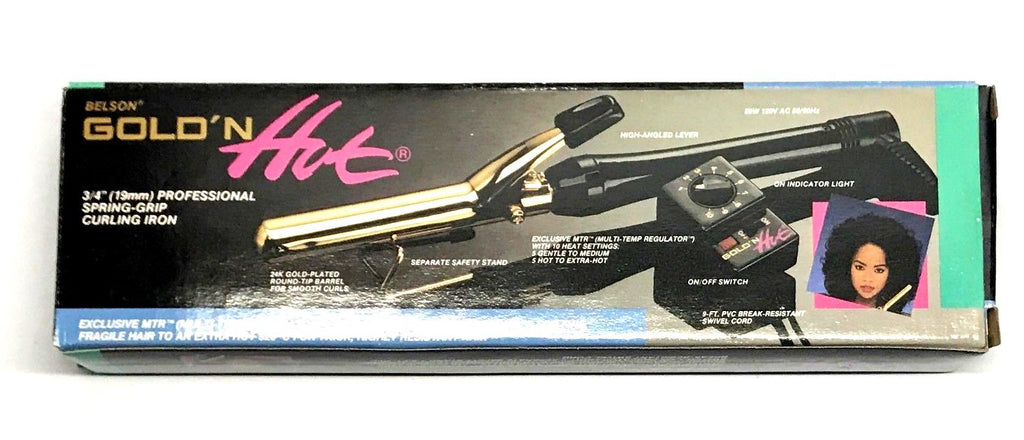 Professional 3/4 Inch Gold-Plated Curling Iron with Multi-Temperature Settings