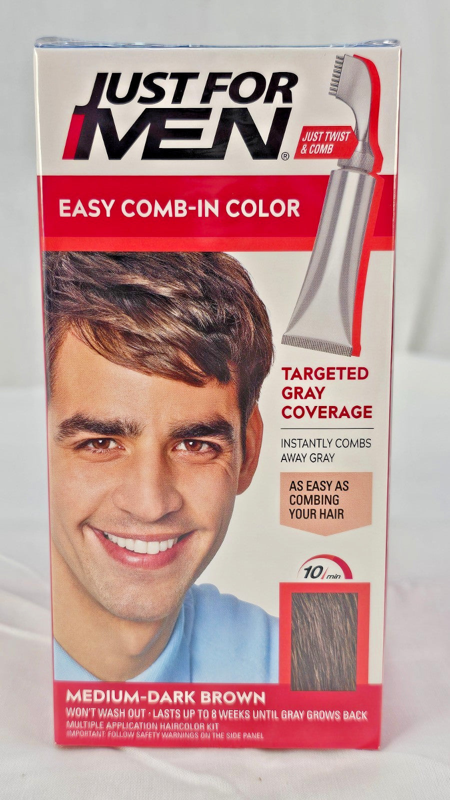 3 Pack Hair Color Kits for Men Medium Dark Brown - Easy Application, Gray Coverage