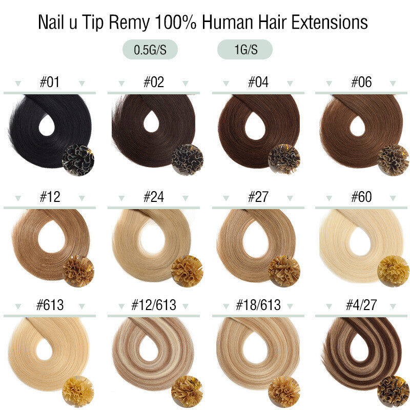 Keratin Bonded Hair Extensions 100% Human Remy Full Head Thick Hair - Multiple Colors & Lengths