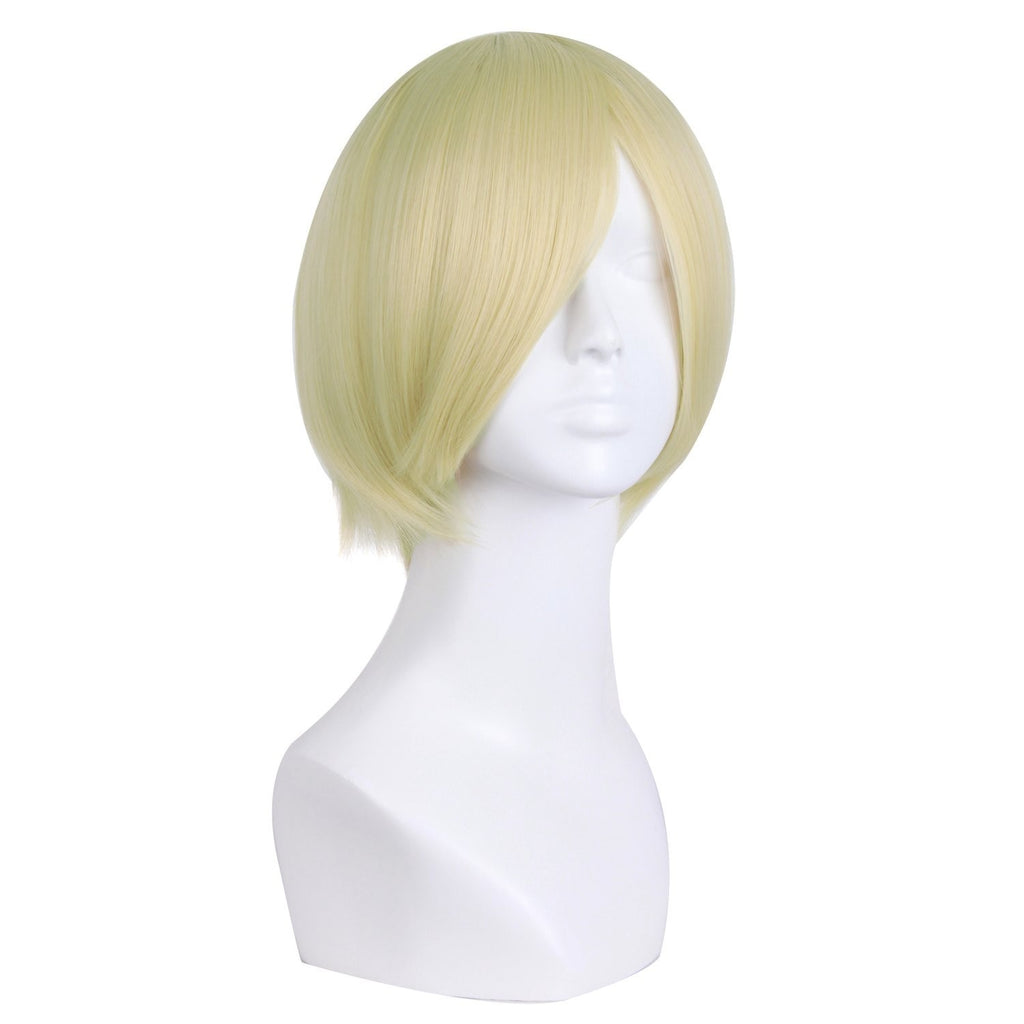 12-Inch Blonde Cosplay Wig with Monofilament Top for Anime & Costume Events