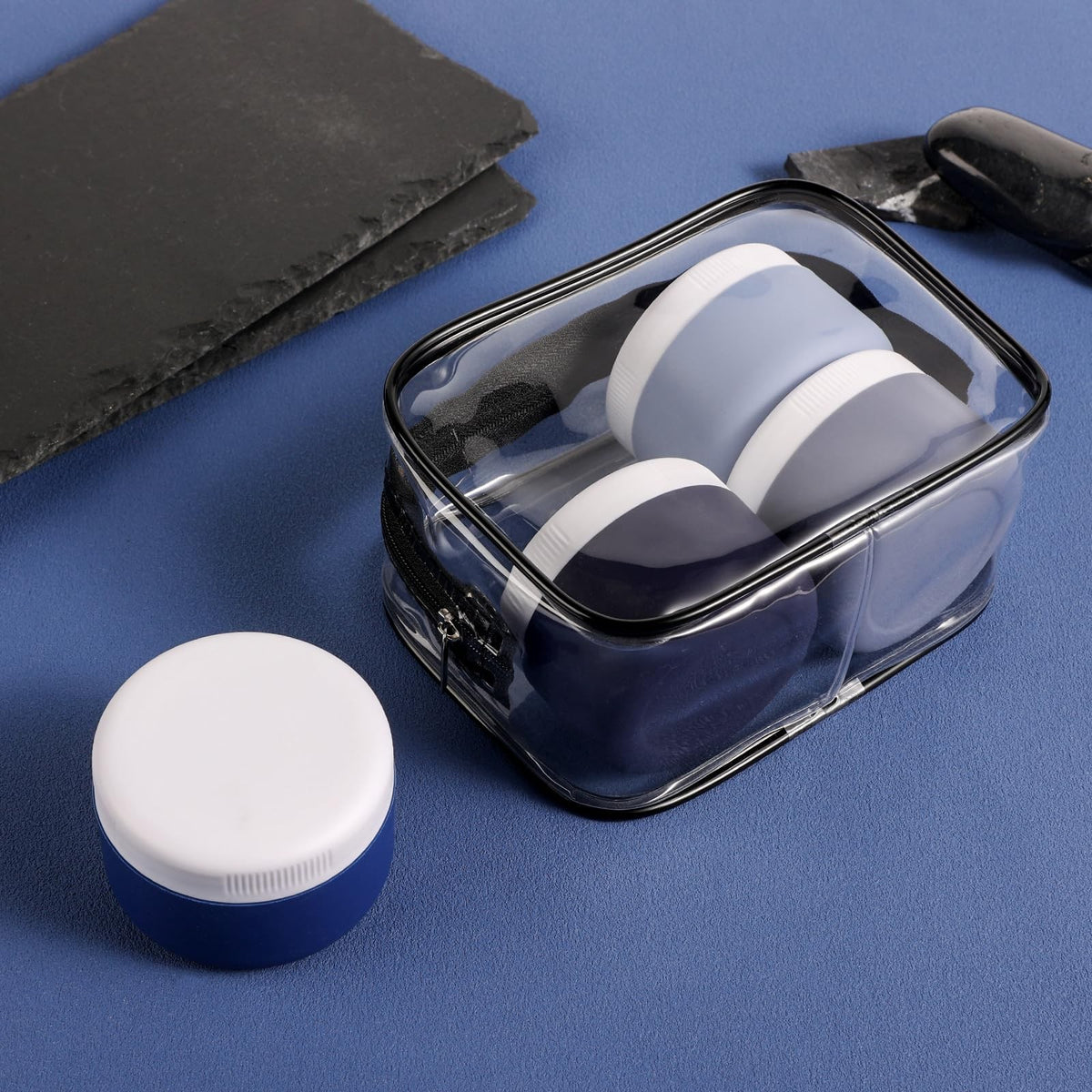 Travel 4 Pack 2oz Silicone Cream Jars - Leakproof TSA Containers