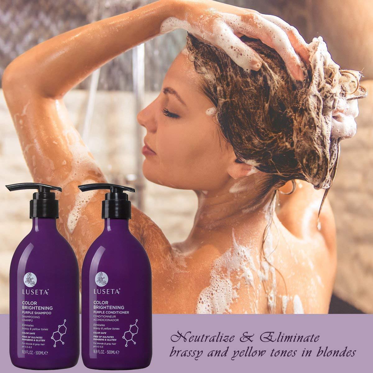 Purple Shampoo & Conditioner Set for Blonde Gray Hair - Sulfate Free
