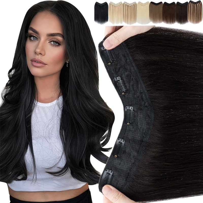 Clip-In Human Hair Extensions Full Head 3/4 Length Remy Hair, Multiple Colors & Lengths