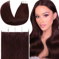 22 Inch Red Wine Burgundy Tape-In Hair Extensions - 20 Pieces, 50G
