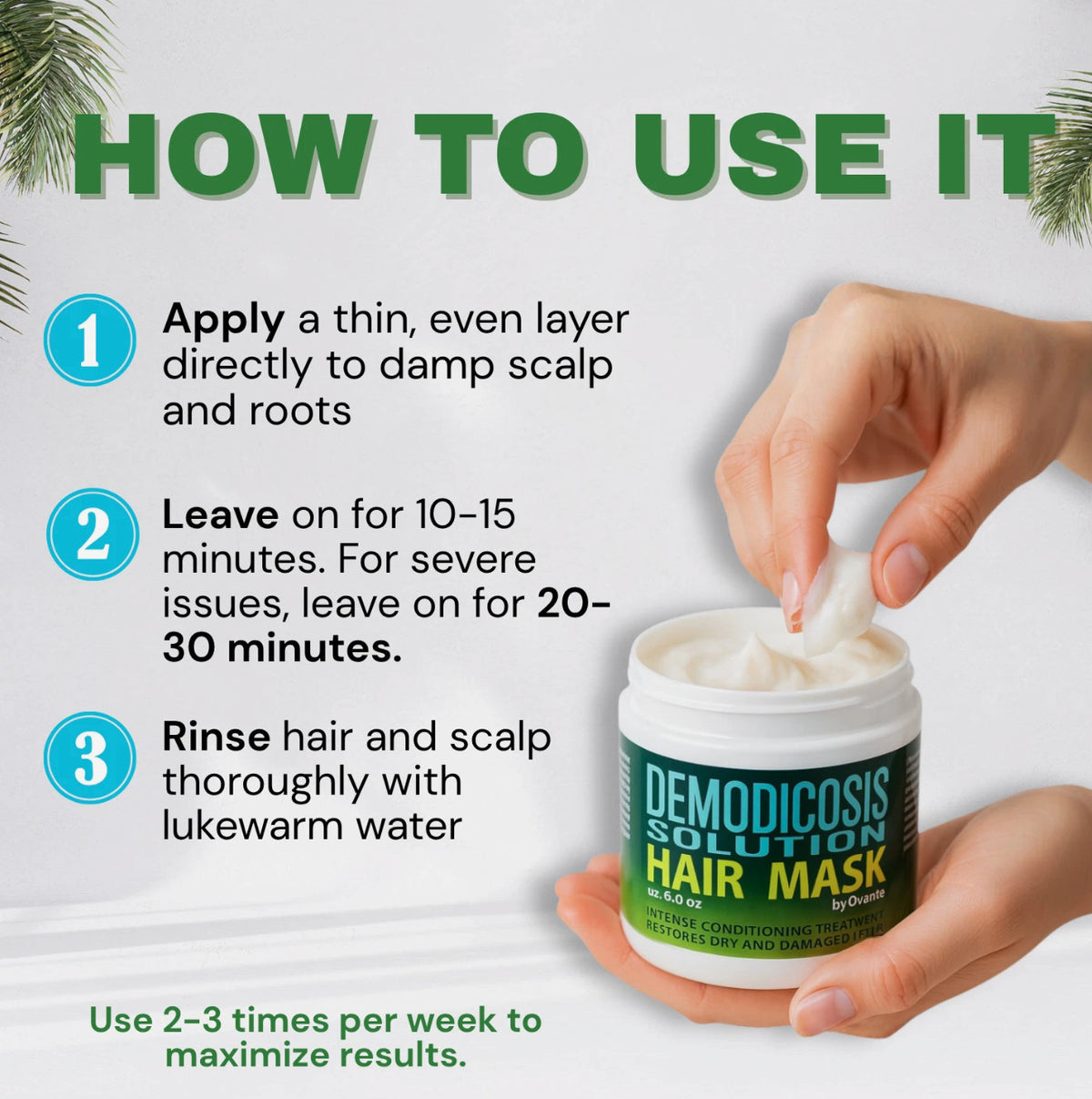 Demodex Hair & Scalp Treatment Mask - Extra Strength 6 oz for Dandruff & Hair Loss