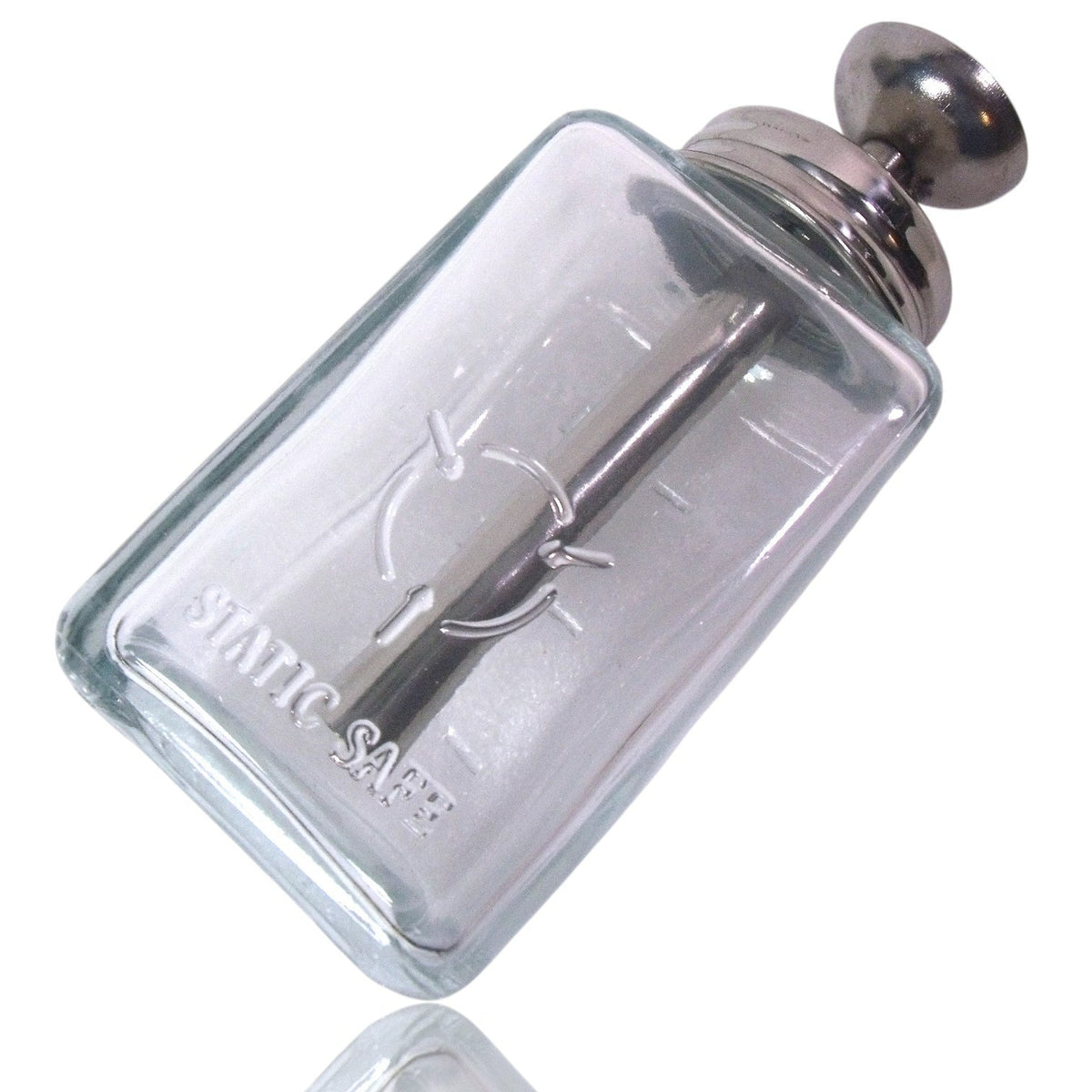 2-Pack Push-Down Pump Glass Dispenser Bottles with Cap – 180ml Empty Alcohol/Remover Bottles