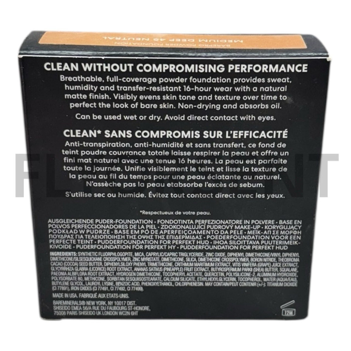 BareMinerals BAREPRO Powder Foundation Medium Deep 45 Neutral 8g - Full Size, Long Wear Makeup