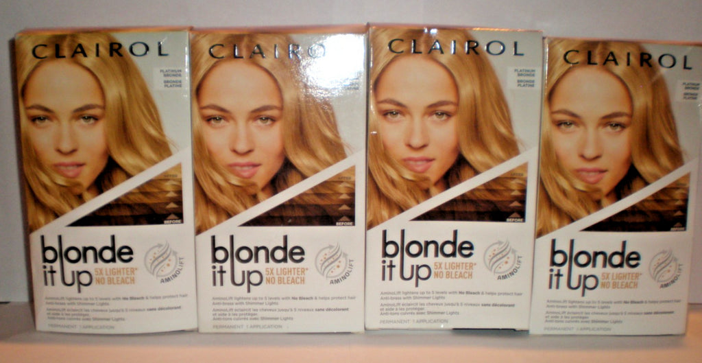 Clairol Blonde It Up Permanent Hair Color Kit - Platinum No Bleach, 4 Boxes