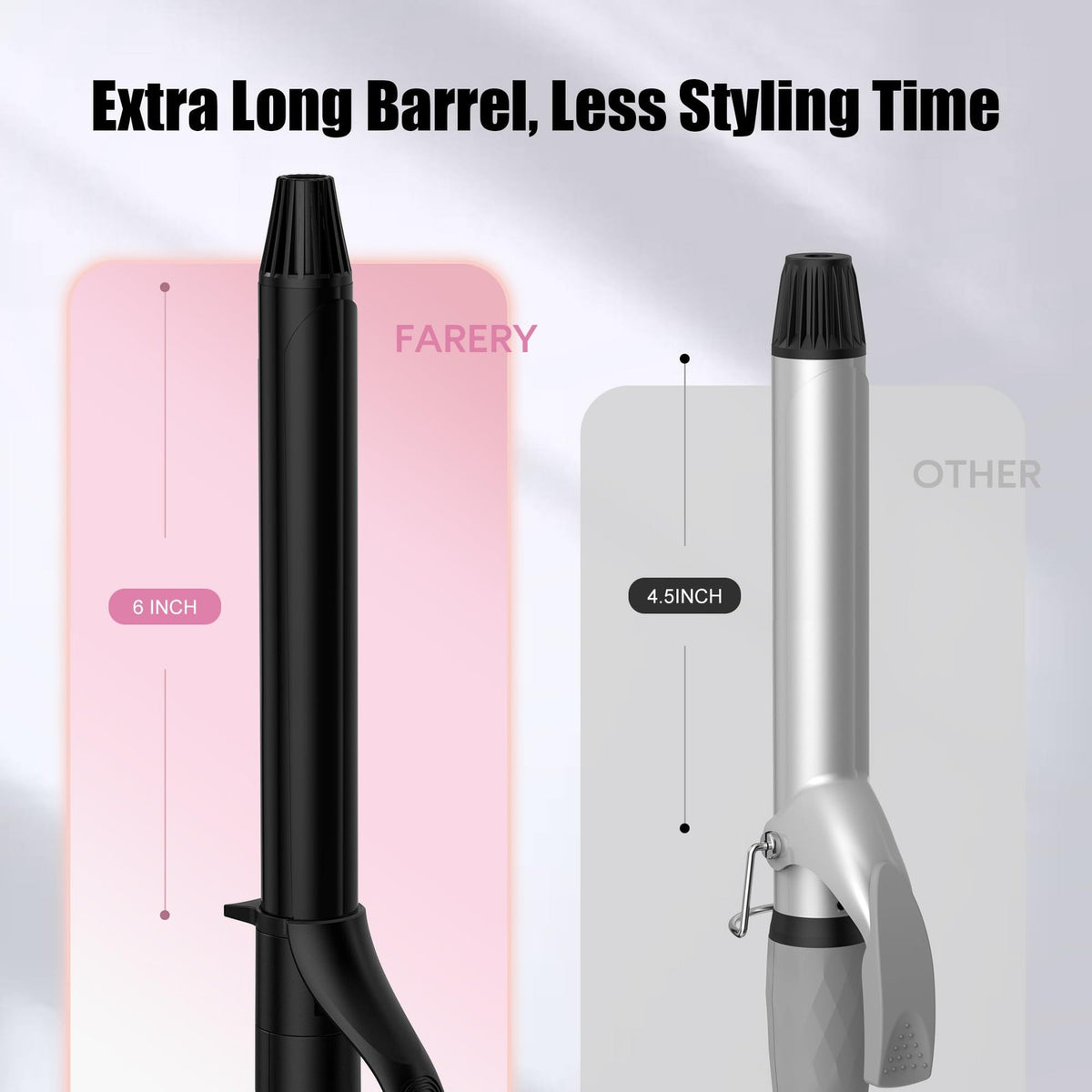 Long Barrel Curling Iron 1 Inch Ceramic Hair Curler with Digital Temp Control