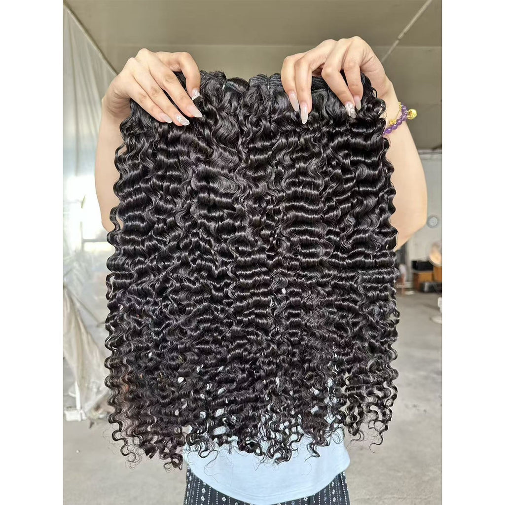 Burmese Curly Human Hair Bundles - Natural Color & Full Thick Texture