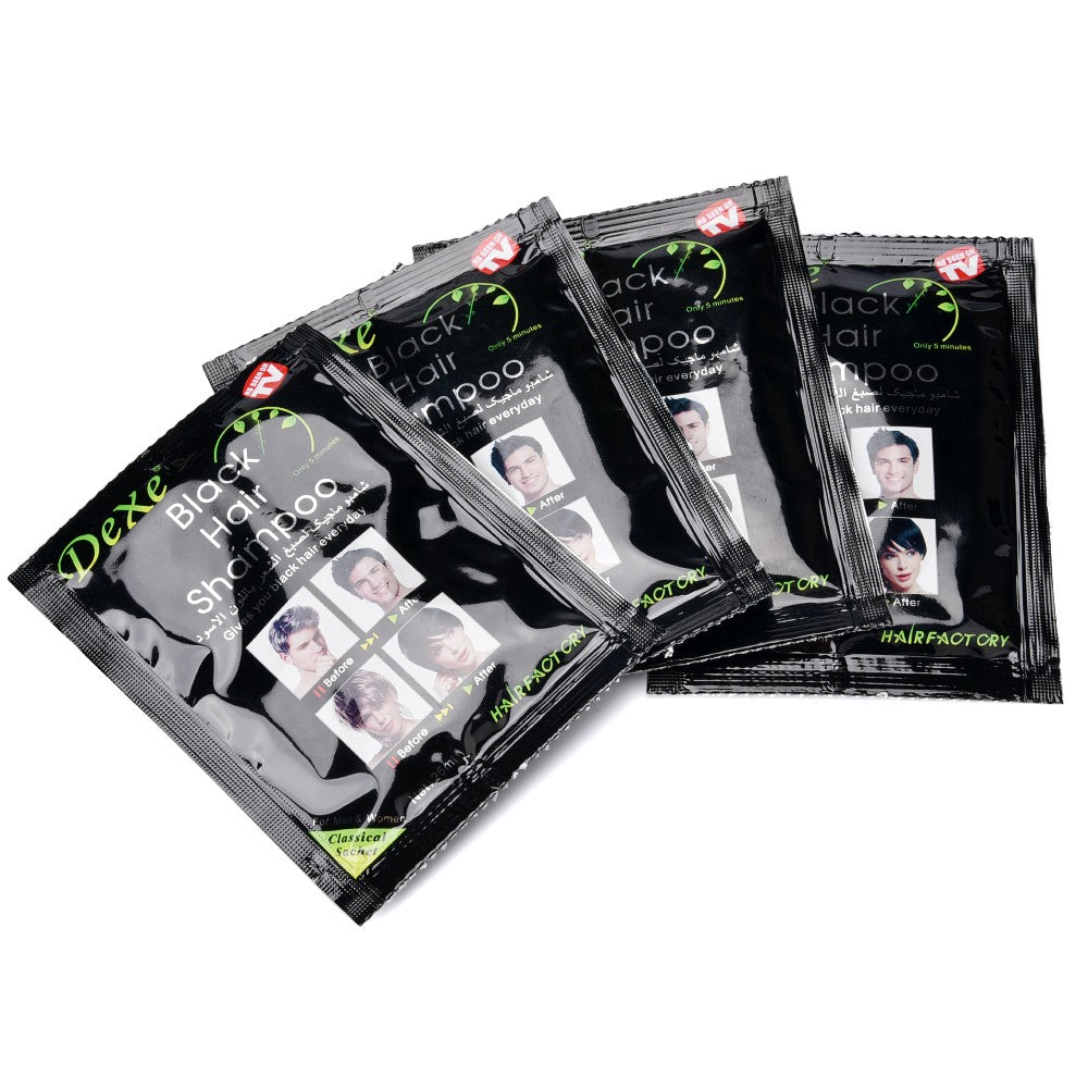 Black Hair Dye Shampoo 100PCS Natural Herbal Fast Instant 3-in-1 Hair Color
