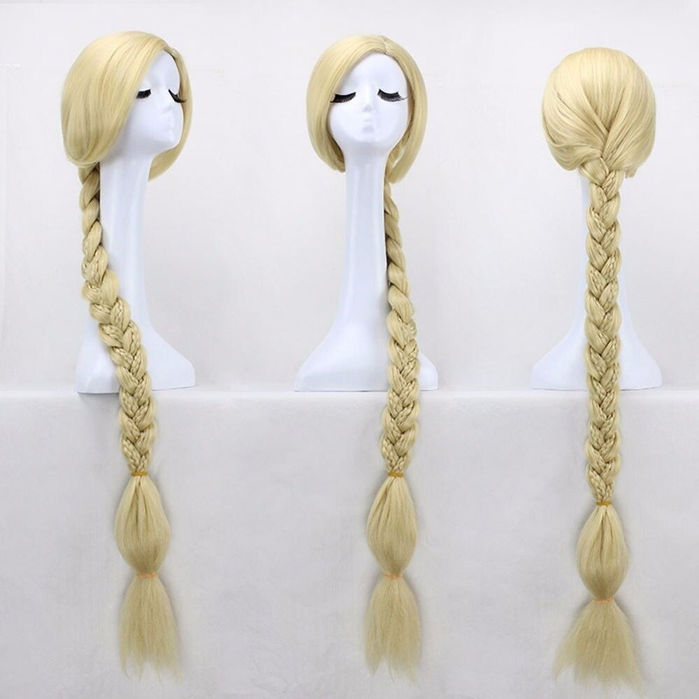 Cosplay Blonde Wig with Braids for Tangled Princess Costume - Long Hair