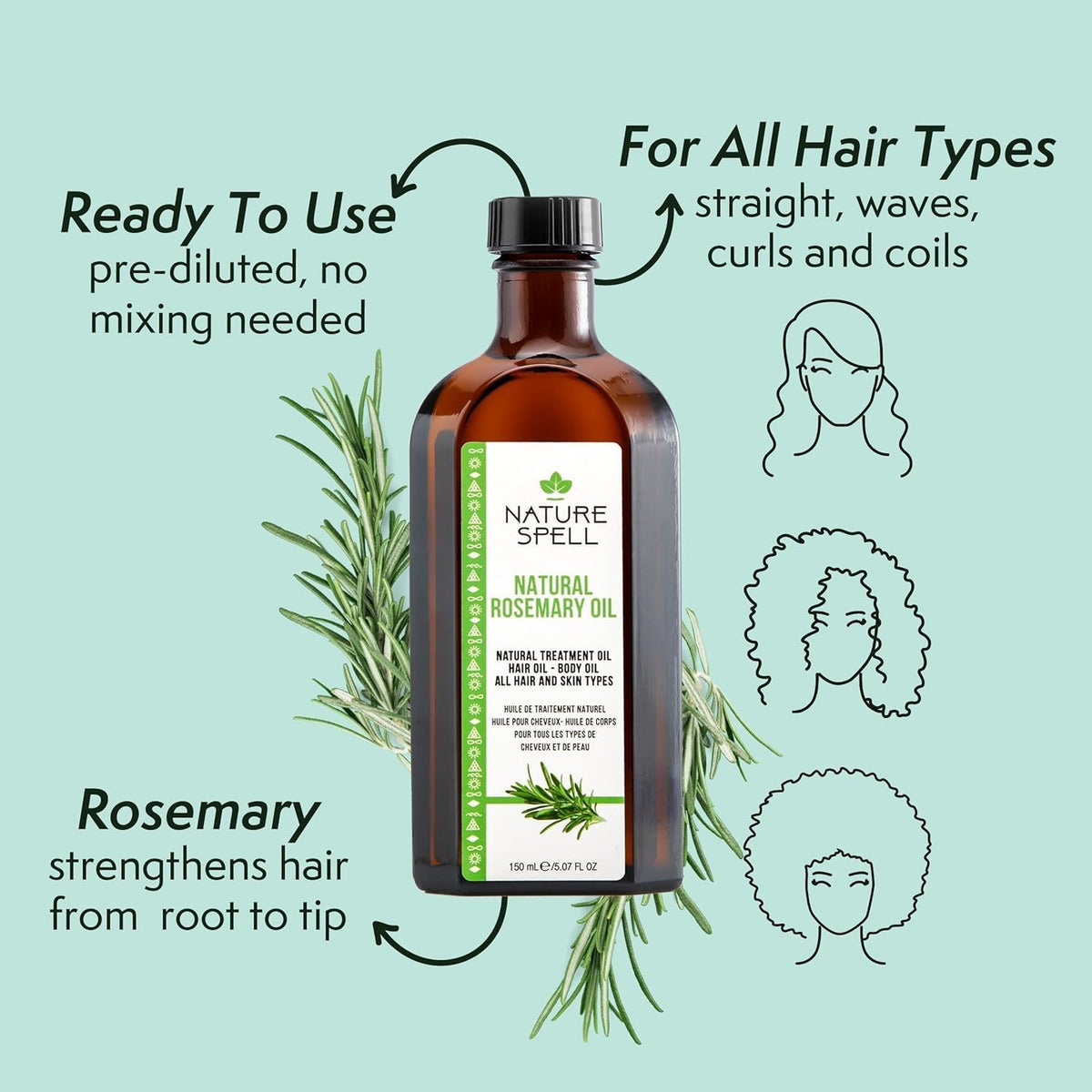Plant-Based Hair Growth Shampoo & Conditioner Duo with Rosemary Oil